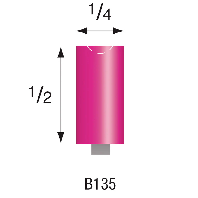 [340-1350] B135 Pink Mounted Points 1/8" Shank (Pkg of 24)