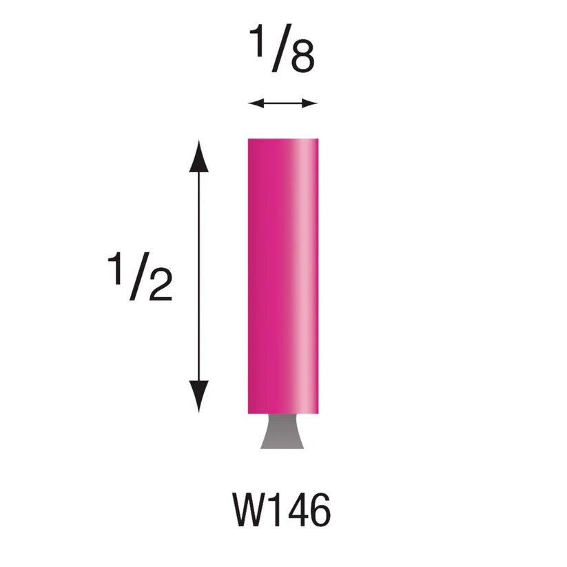 [340-1463] W146 Pink Mounted Points 3mm Shank (Pkg of 24)