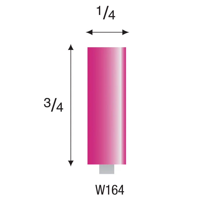 W164 Pink Mounted Points 1/8" Shank (Pkg of 24)