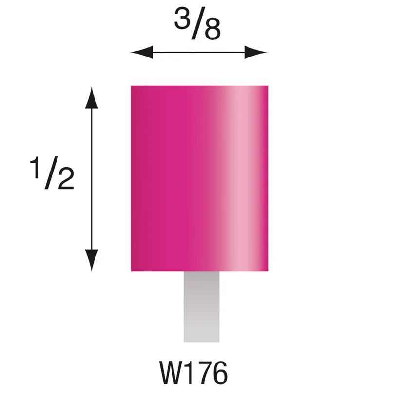 W176 Pink Mounted Points 1/8" Shank (Pkg of 24)