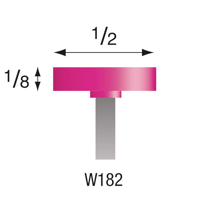 W182 Pink Mounted Points 1/8" Shank (Pkg of 24)