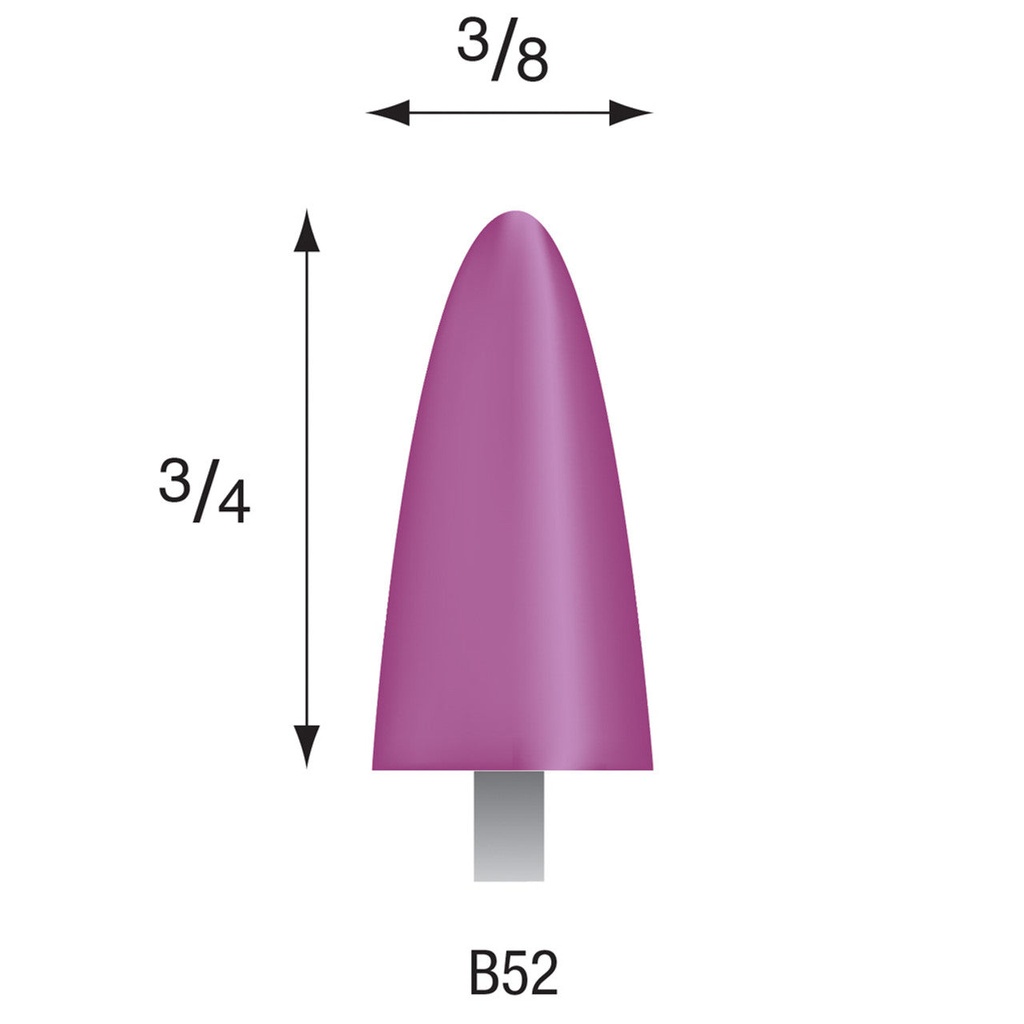 [345-0520] B52 Purple Mounted Points 1/8" Shank (Pkg of 24)