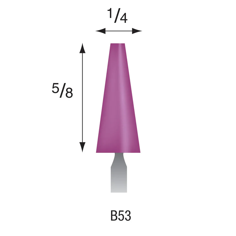 B53 Purple Mounted Points 3mm Shank (Pkg of 24)