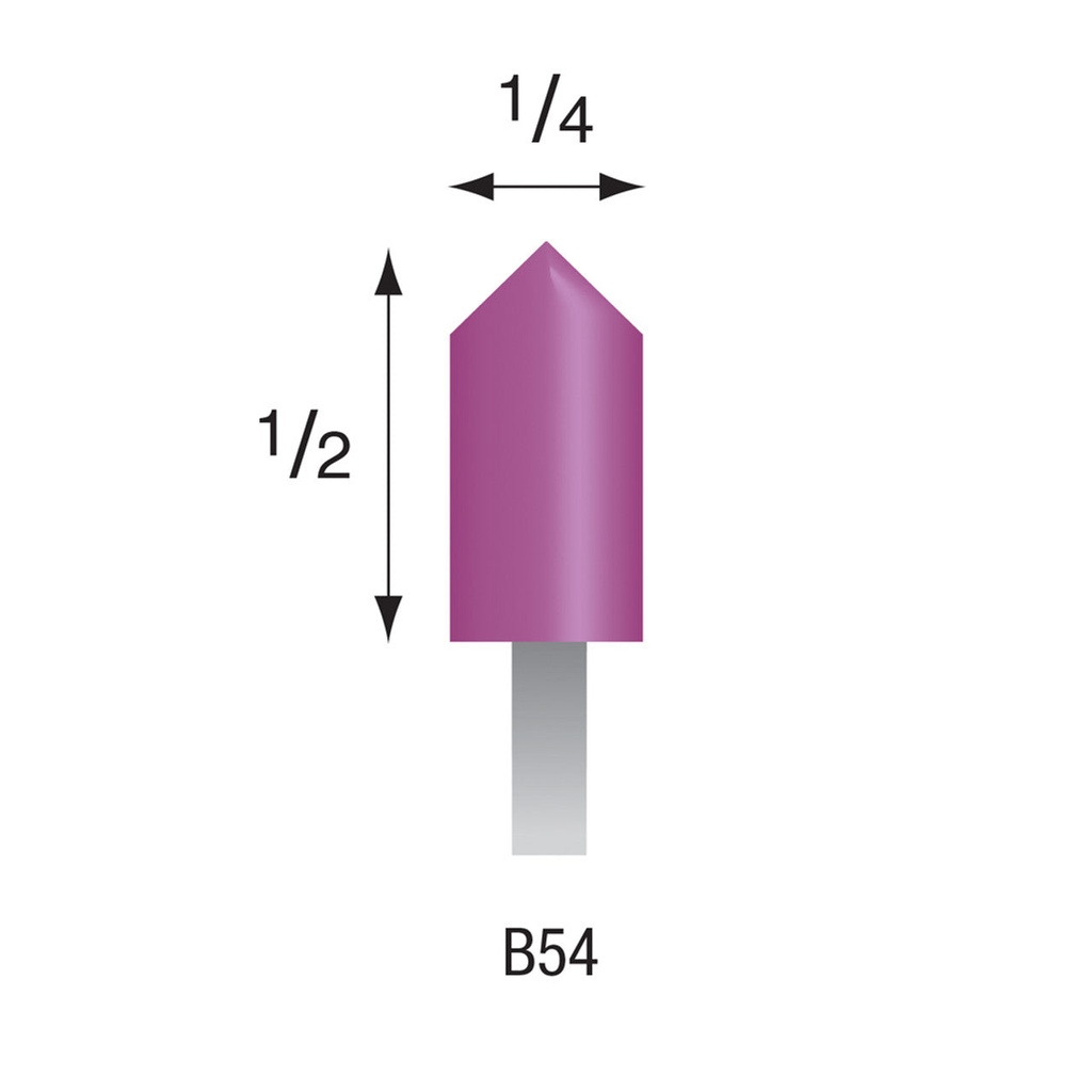 [345-0540] B54 Purple Mounted Points 1/8" Shank (Pkg of 24)
