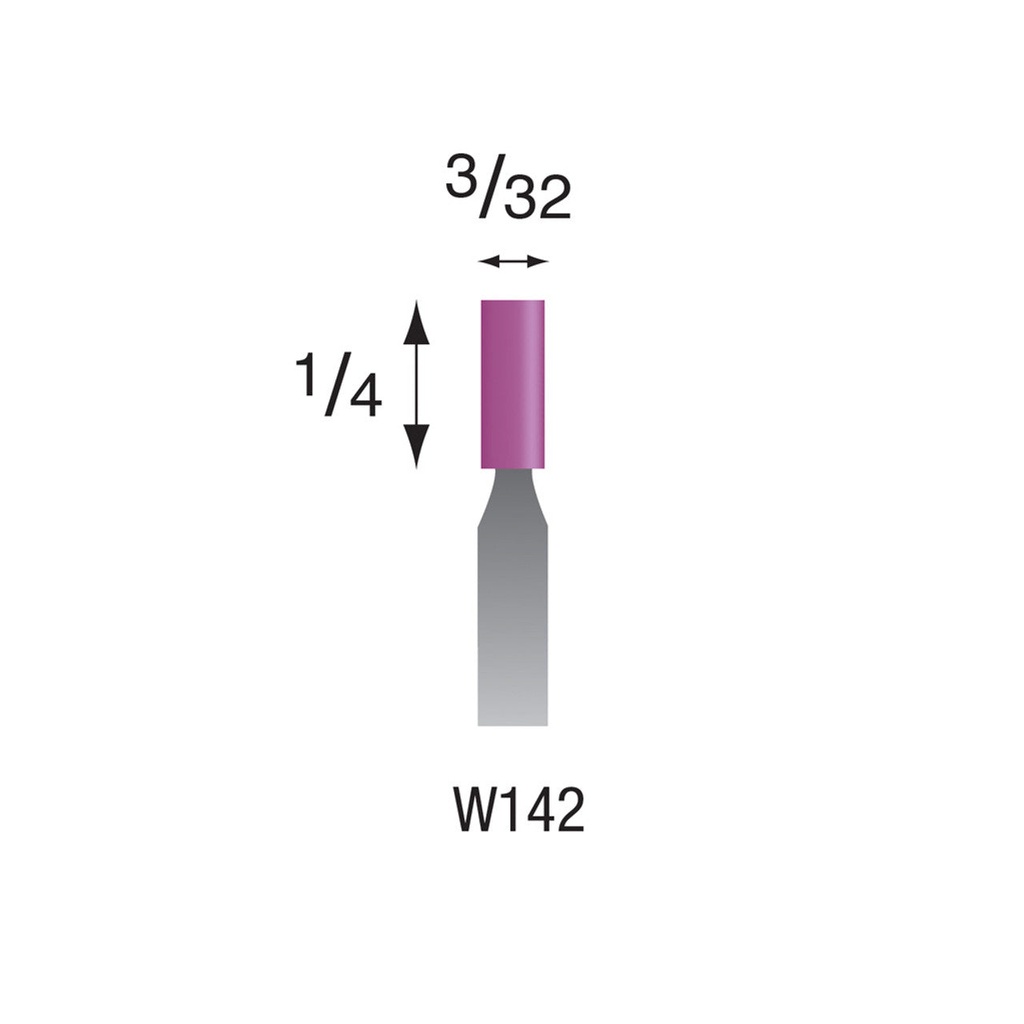 [345-1420] W142 Purple Mounted Points 1/8" Shank (Pkg of 24)