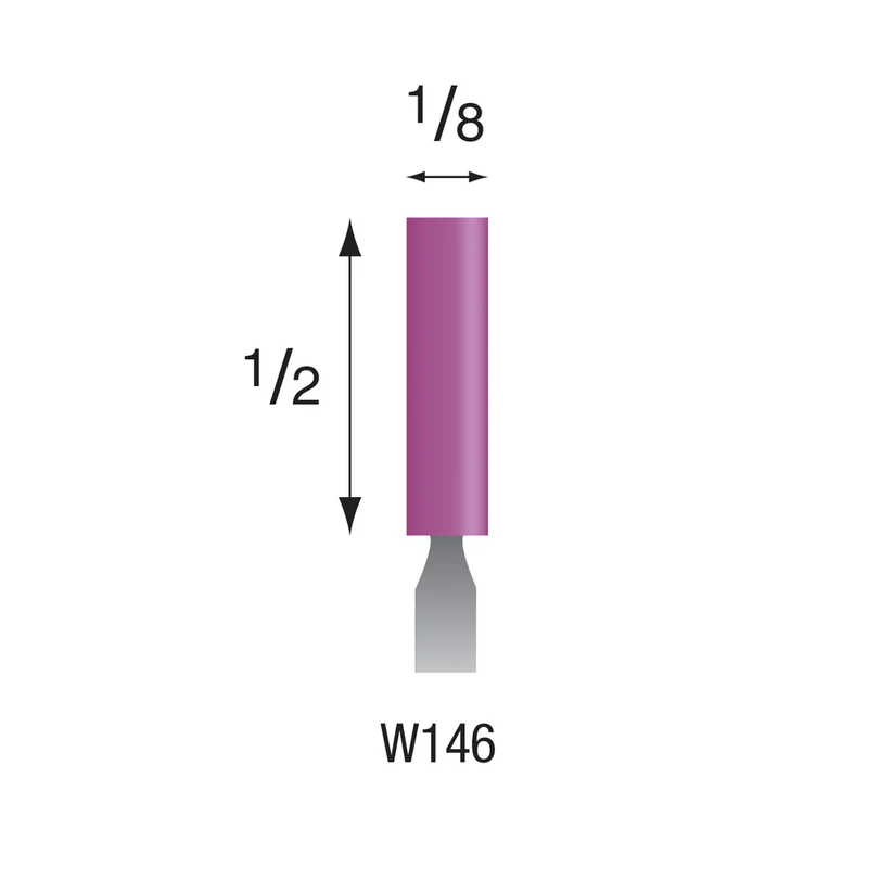 W146 Purple Mounted Points 3mm Shank (Pkg of 24)
