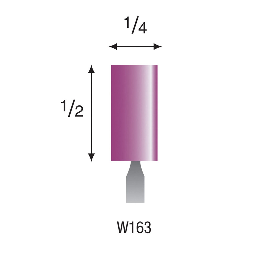 [345-1630] W163 Purple Mounted Points 1/8" Shank (Pkg of 24)