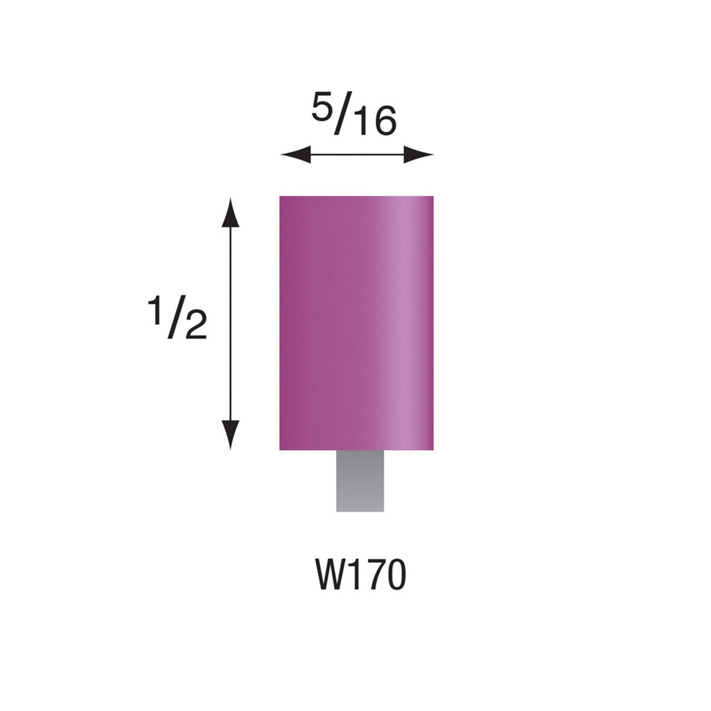 [345-1700] W170 Purple Mounted Points 1/8" Shank (Pkg of 24)
