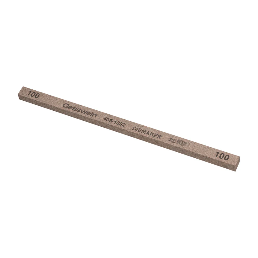 [405-1802] Gesswein® Diemaker Stones - 1/4" x 1/4" x 6", 100 Grit  (Pkg. of 12)