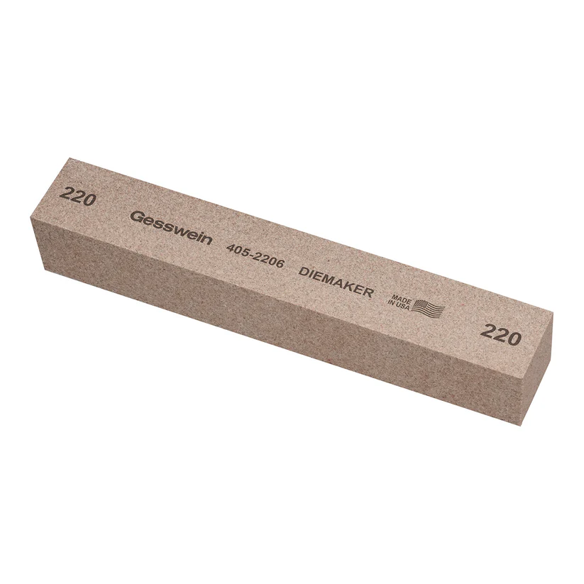 [405-2206] Gesswein® Diemaker Stones - 1" x 1" x 6", 220 Grit  (Pkg. of 6)