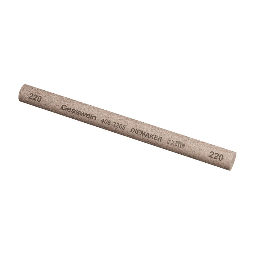 [405-3205] Gesswein® Diemaker Stones - 1/2" Round x 6", 220 Grit  (Pkg. of 6)