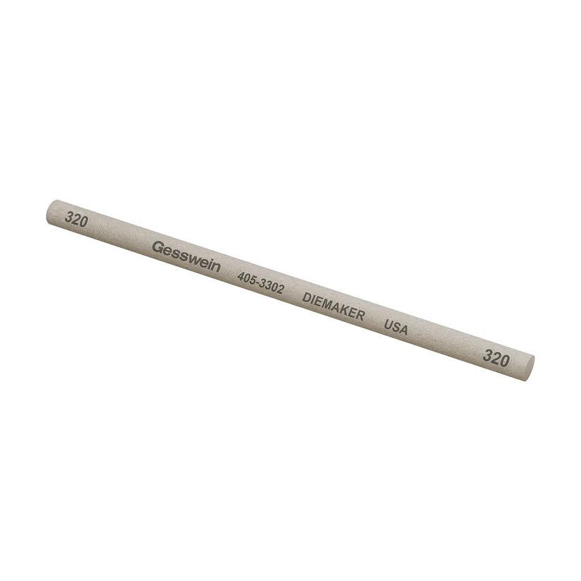 [405-3302] Gesswein® Diemaker Stones - 1/4" Round x 6", 320 Grit  (Pkg. of 6)