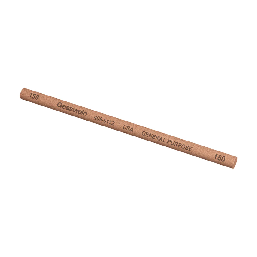 [406-0152] Gesswein® General Purpose Stones - 1/4" Round x 6", 150 Grit  (Pkg. of 6)