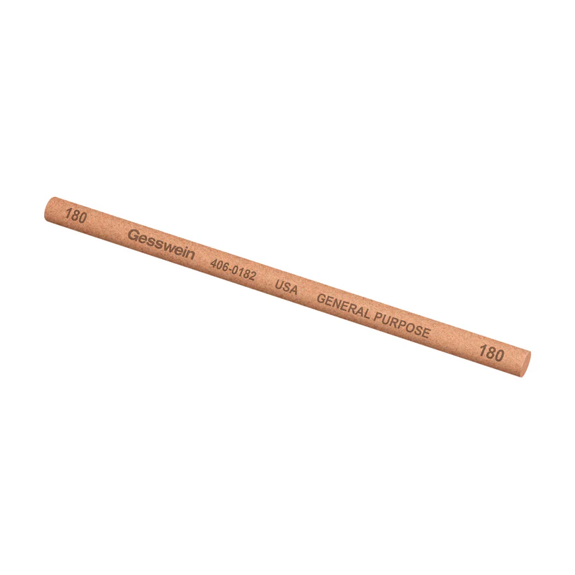 [406-0182] Gesswein® General Purpose Stones - 1/4" Round x 6", 180 Grit  (Pkg. of 6)