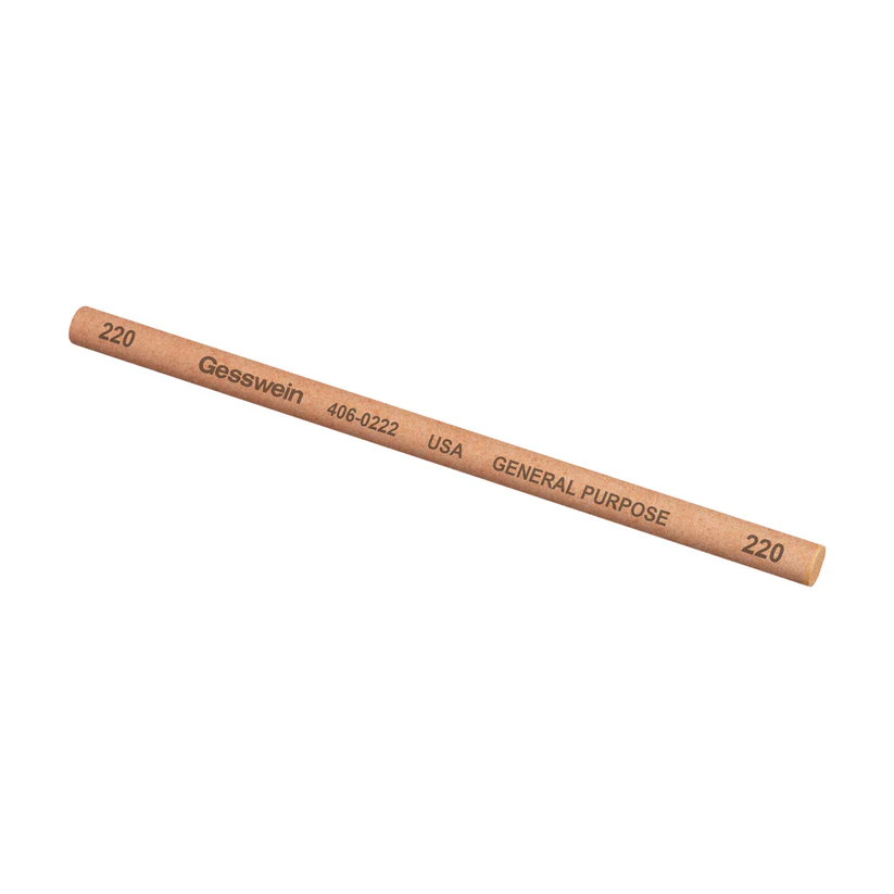 [406-0222] Gesswein® General Purpose Stones - 1/4" Round x 6", 220 Grit  (Pkg. of 6)