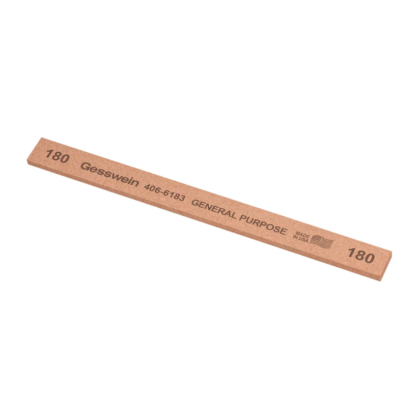 Gesswein® General Purpose Stones - 1/2" x 1/8" x 6", 180 Grit  (Pkg. of 12)