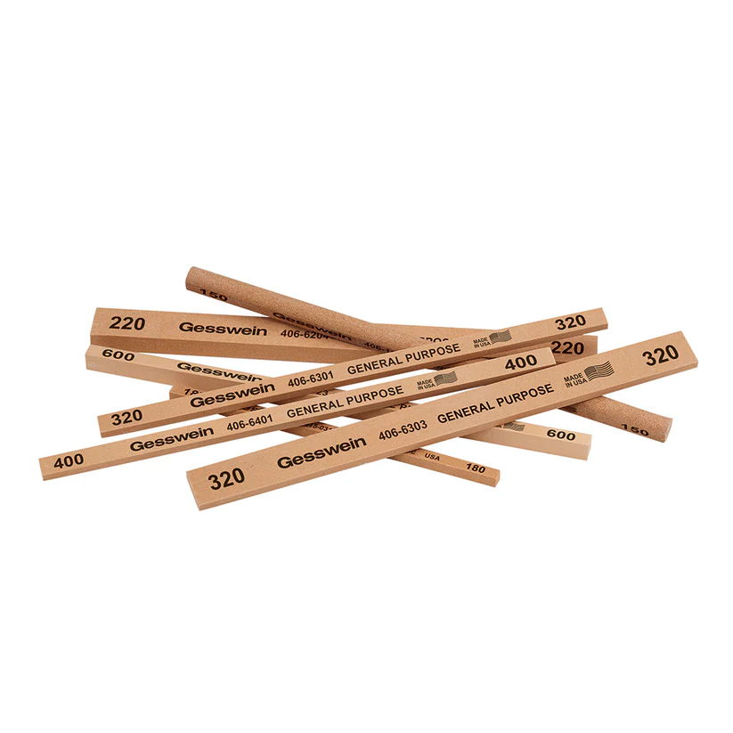 [406-6201] Gesswein® General Purpose Stones - 1/4" x 1/8" x 6", 220 Grit  (Pkg. of 12)