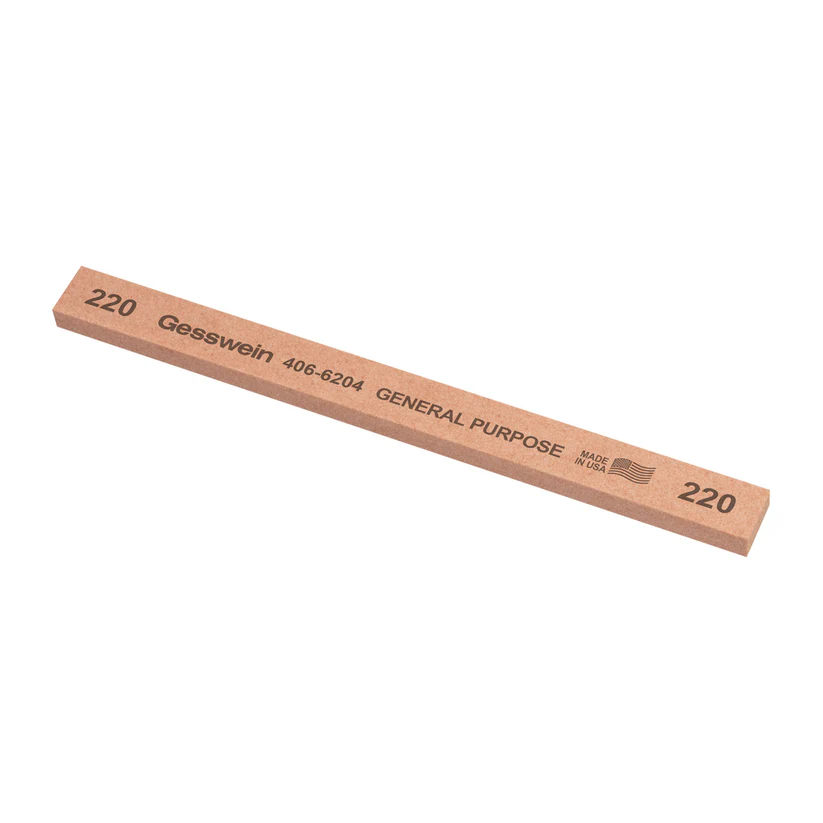 Gesswein® General Purpose Stones - 1/2" x 1/4" x 6", 220 Grit  (Pkg. of 12)
