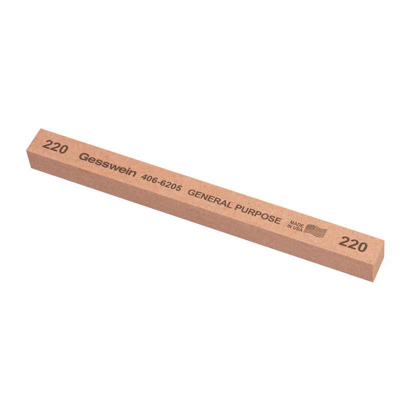 [406-6205] Gesswein® General Purpose Stones - 1/2" x 1/2" x 6", 220 Grit  (Pkg. of 6)