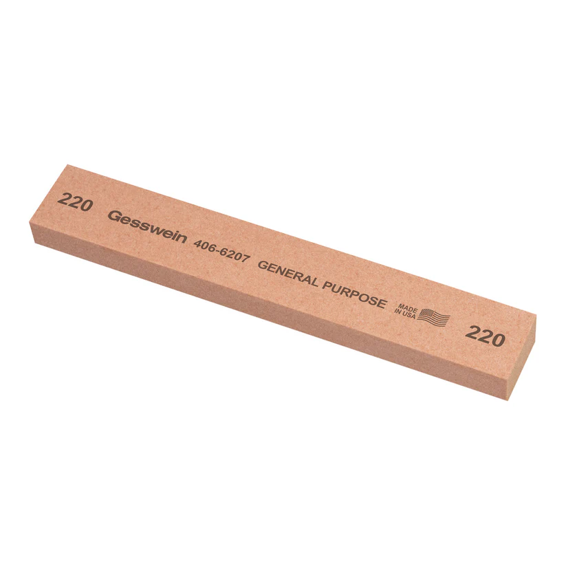 [406-6207] Gesswein® General Purpose Stones - 1" x 1/2" x 6", 220 Grit  (Pkg. of 6)