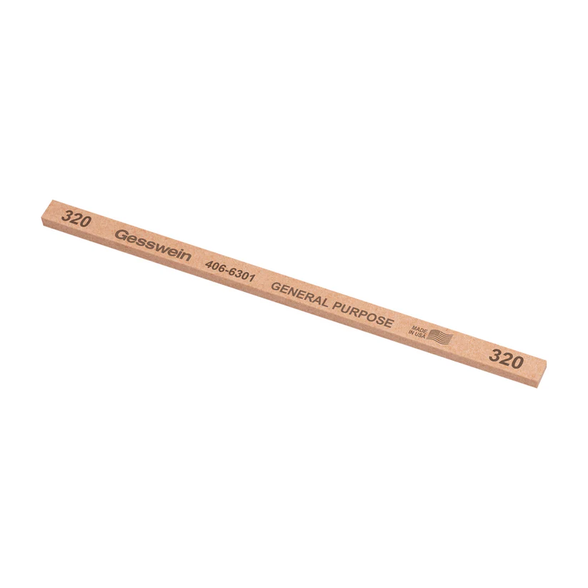 [406-6301] Gesswein® General Purpose Stones - 1/4" x 1/8" x 6", 320 Grit  (Pkg. of 12)
