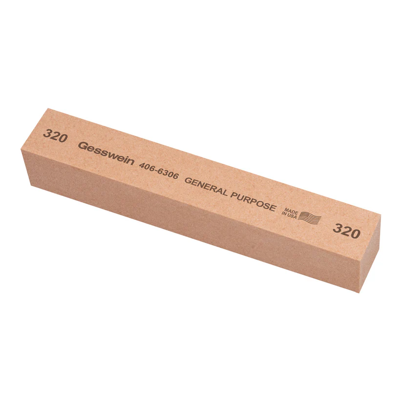 [406-6306] Gesswein® General Purpose Stones - 1" x 1" x 6", 320 Grit  (Pkg. of 6)