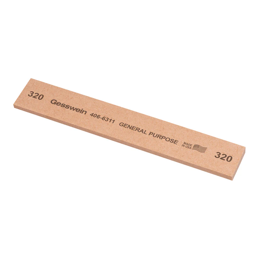 [406-6311] Gesswein® General Purpose Stones - 1" x 1/8" x 6", 320 Grit  (Pkg. of 6)