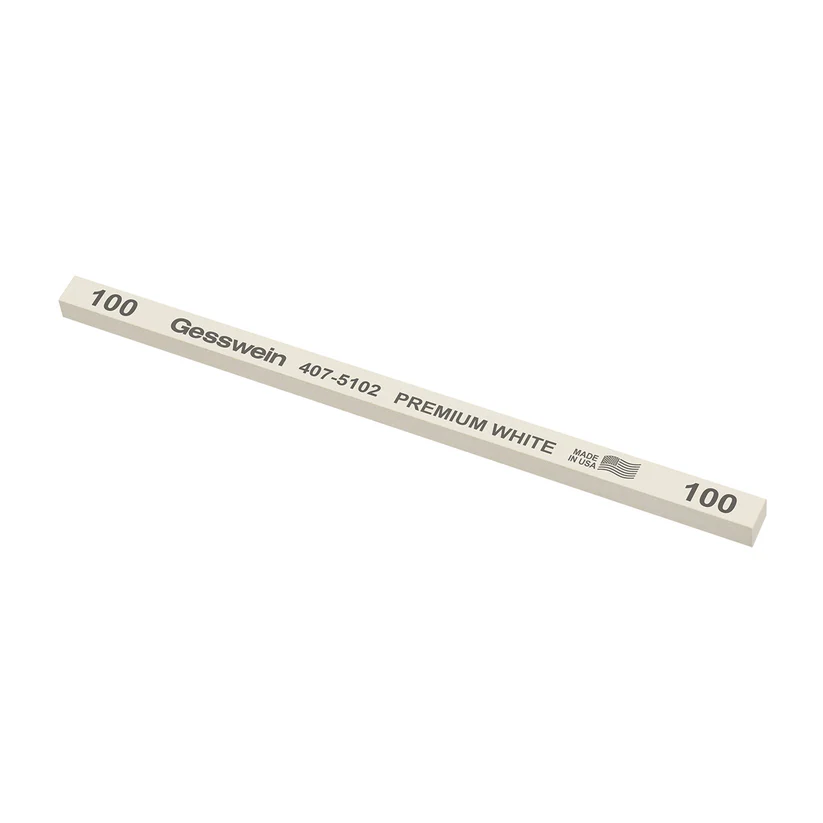 [407-5102] Gesswein® Premium White Stones - 1/4" x 1/4" x 6", 100 Grit  (Pkg. of 12)