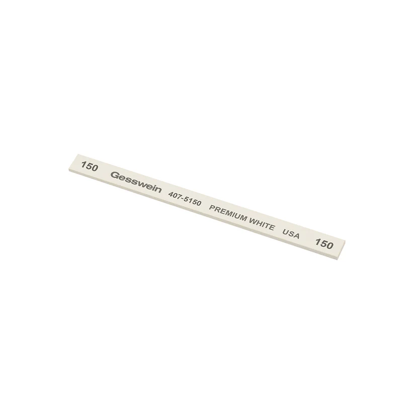 [407-5150] Gesswein® Premium White Stones - 1/4" x 1/16" x 4", 150 Grit  (Pkg. of 12)