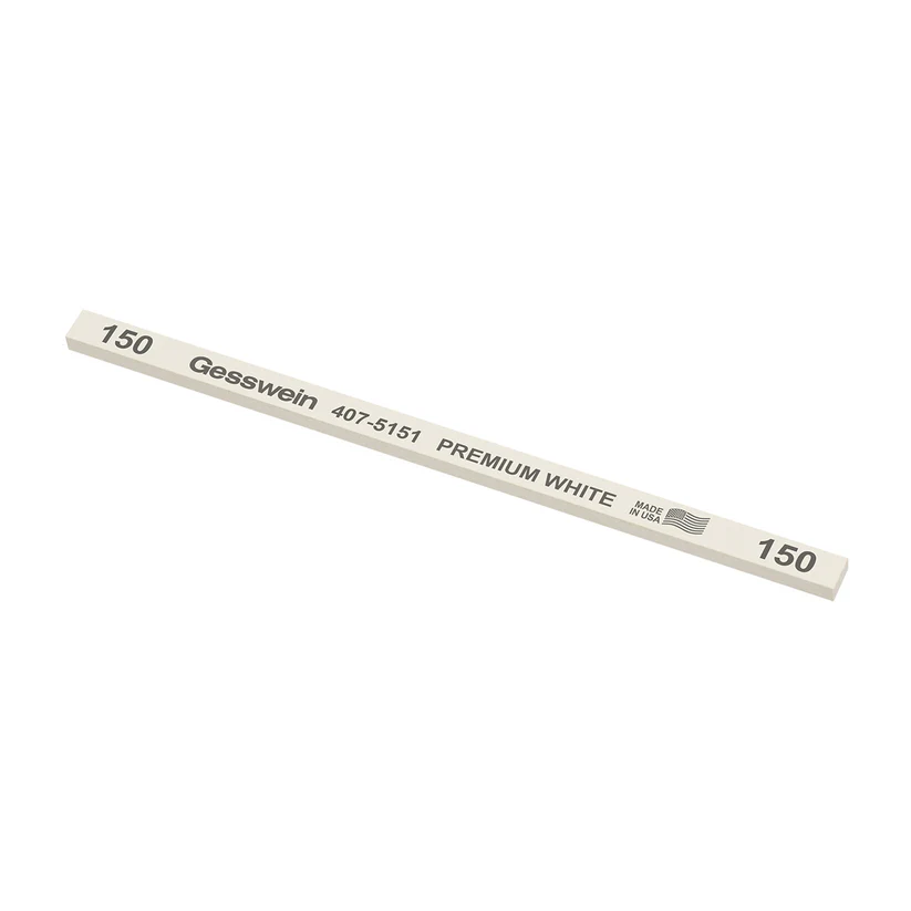 [407-5151] Gesswein® Premium White Stones - 1/4" x 1/8" x 6", 150 Grit  (Pkg. of 12)