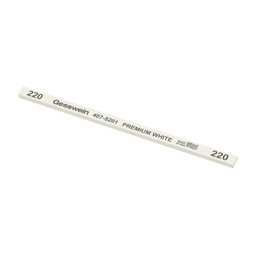 [407-5201] Gesswein® Premium White Stones - 1/4" x 1/8" x 6", 220 Grit  (Pkg. of 12)