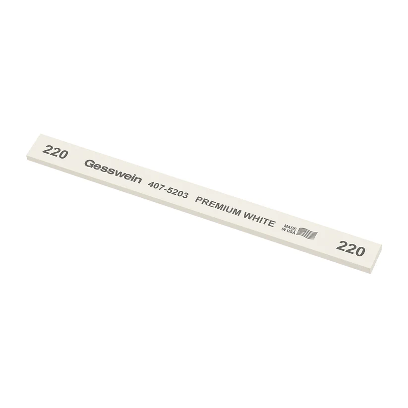 [407-5203] Gesswein® Premium White Stones - 1/2" x 1/8" x 6", 220 Grit  (Pkg. of 12)