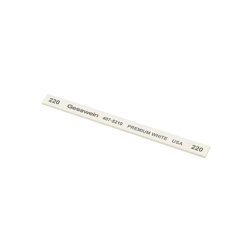 [407-5210] Gesswein® Premium White Stones - 1/4" x 1/16" x 4", 220 Grit  (Pkg. of 12)