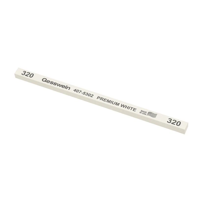 [407-5302] Gesswein® Premium White Stones - 1/4" x 1/4" x 6", 320 Grit  (Pkg. of 12)