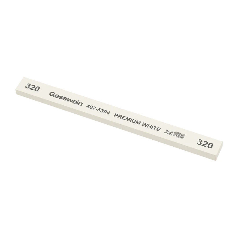 [407-5304] Gesswein® Premium White Stones - 1/2" x 1/4" x 6", 320 Grit  (Pkg. of 12)