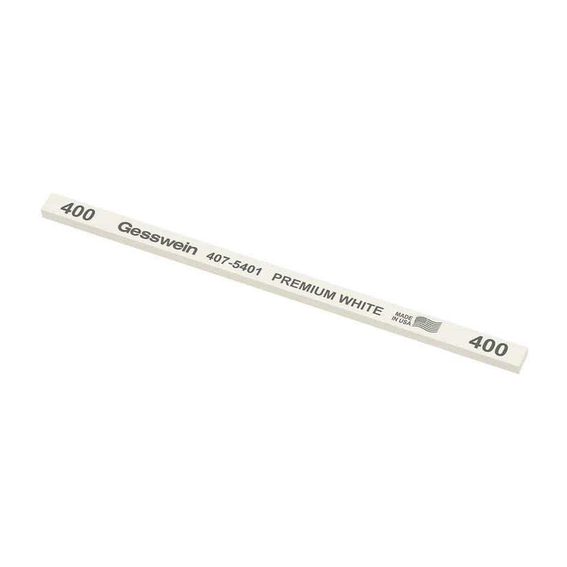 [407-5401] Gesswein® Premium White Stones - 1/4" x 1/8" x 6", 400 Grit  (Pkg. of 12)