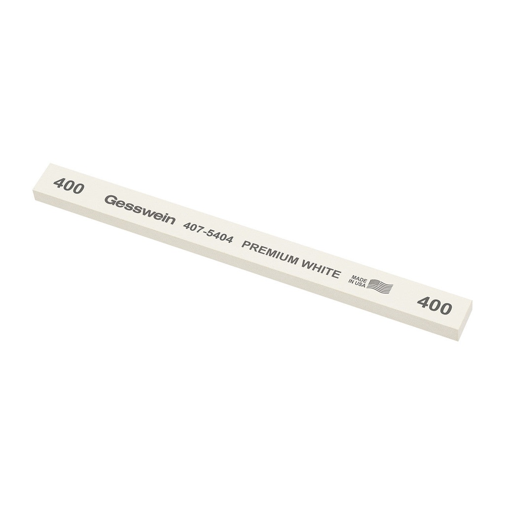 [407-5404] Gesswein® Premium White Stones - 1/2" x 1/4" x 6", 400 Grit  (Pkg. of 12)