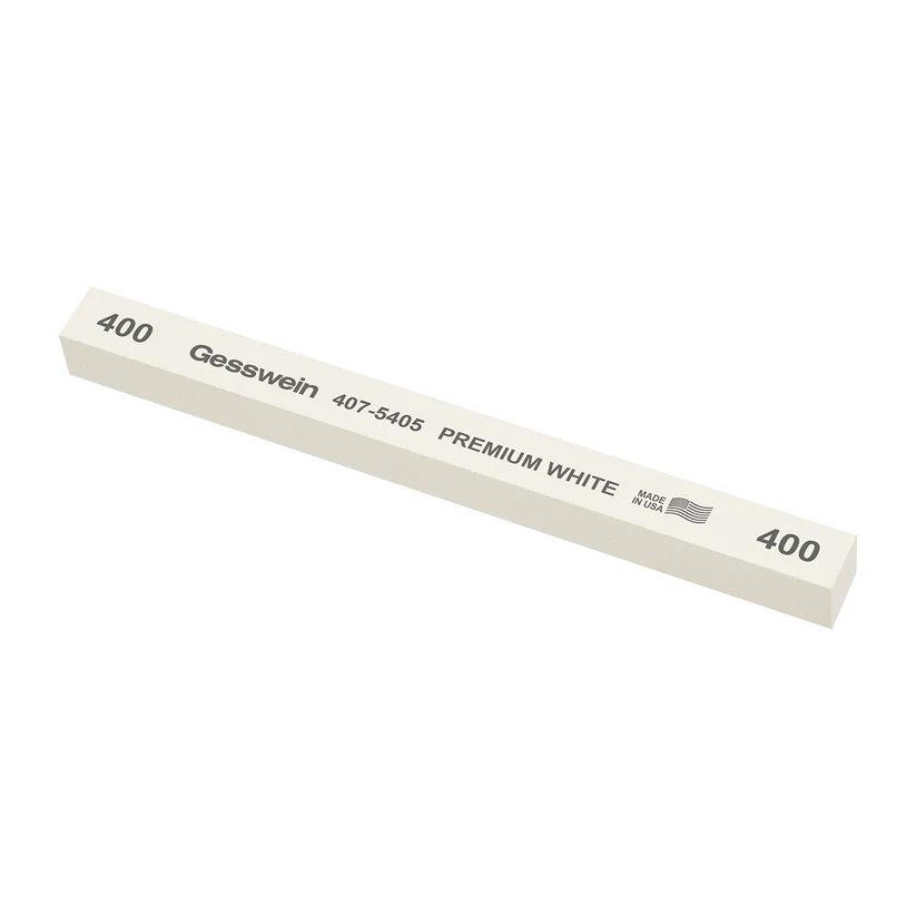 [407-5405] Gesswein® Premium White Stones - 1/2" x 1/2" x 6", 400 Grit  (Pkg. of 6)