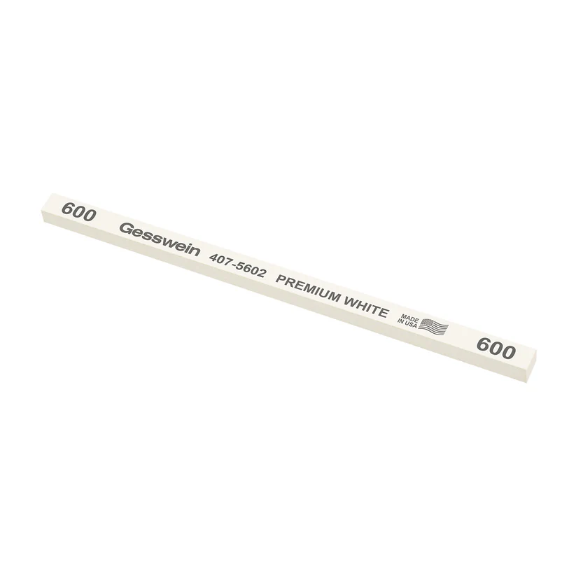[407-5602] Gesswein® Premium White Stones - 1/4" x 1/4" x 6", 600 Grit  (Pkg. of 12)