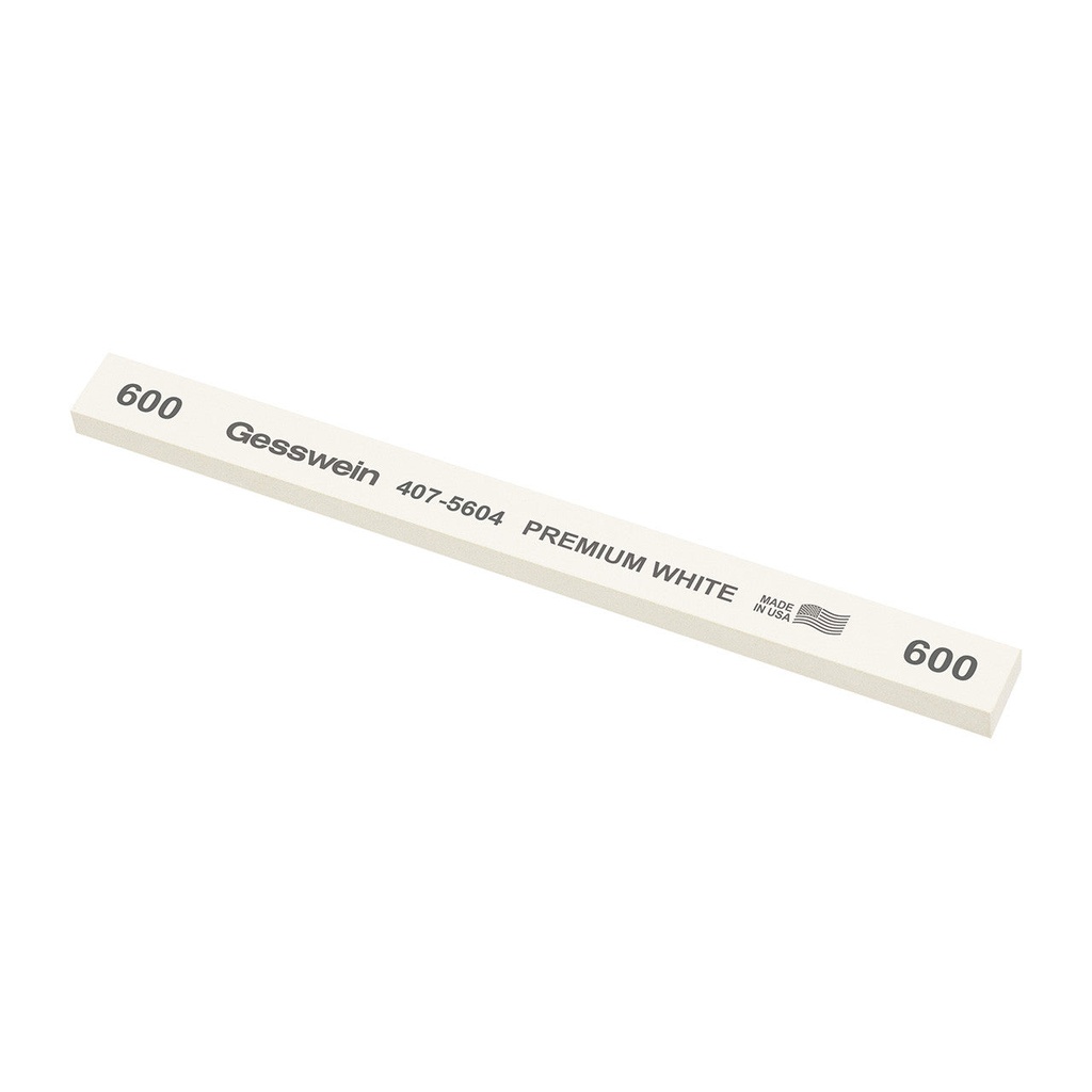 [407-5604] Gesswein® Premium White Stones - 1/2" x 1/4" x 6", 600 Grit  (Pkg. of 12)