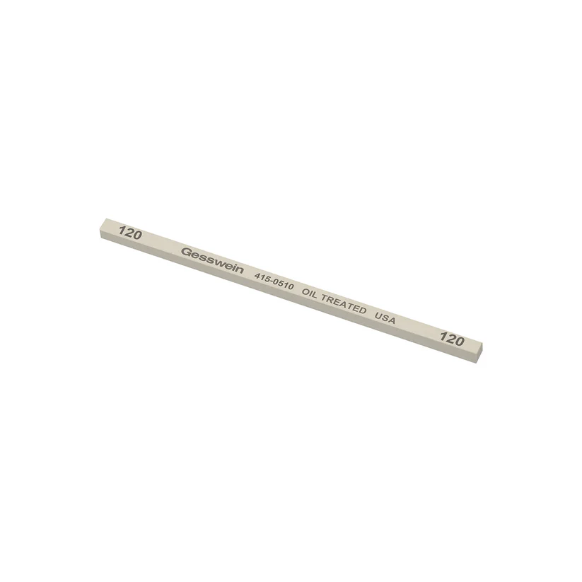 [415-0510] Gesswein® Oil-Treated Stones - 5/32" x 5/32" x 4", 120 Grit  (Pkg. of 12)
