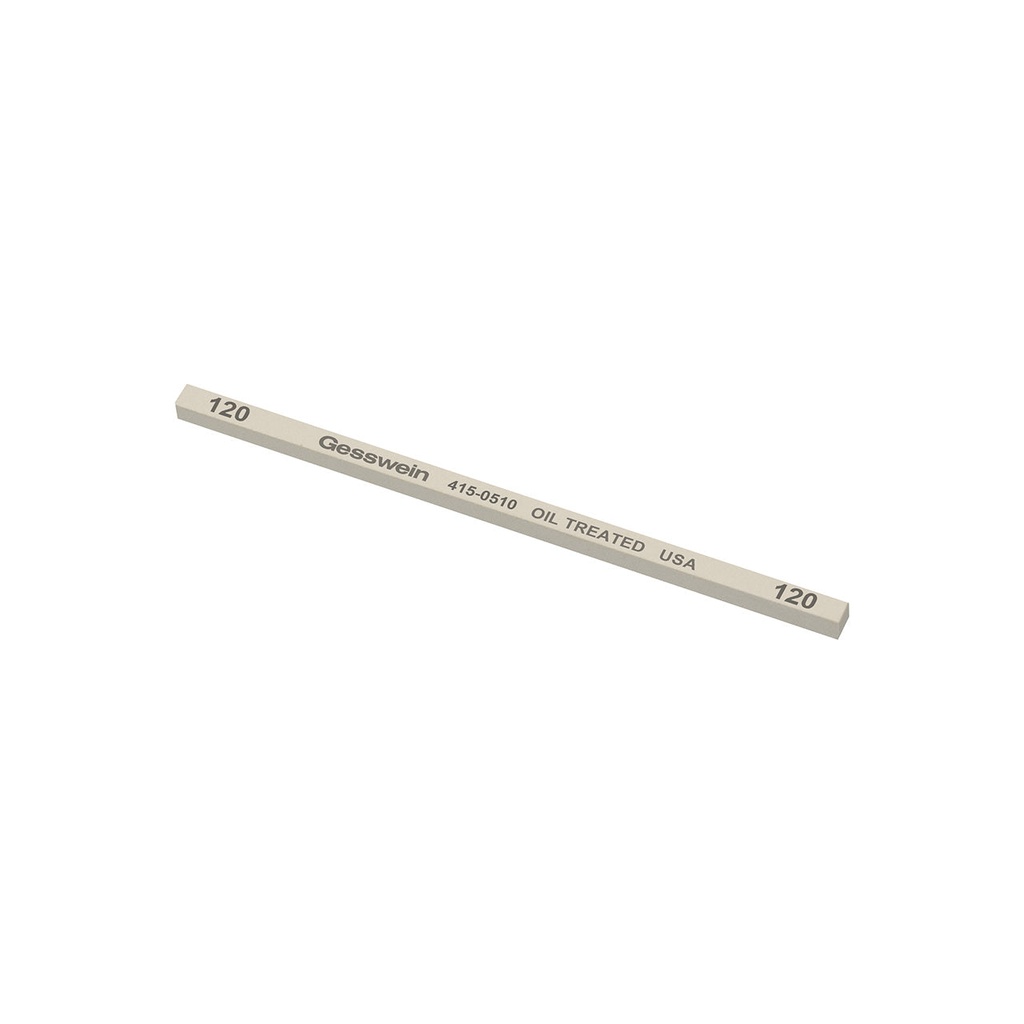 [415-0510] Gesswein® Oil-Treated Stones - 5/32" x 5/32" x 4", 120 Grit  (Pkg. of 12)