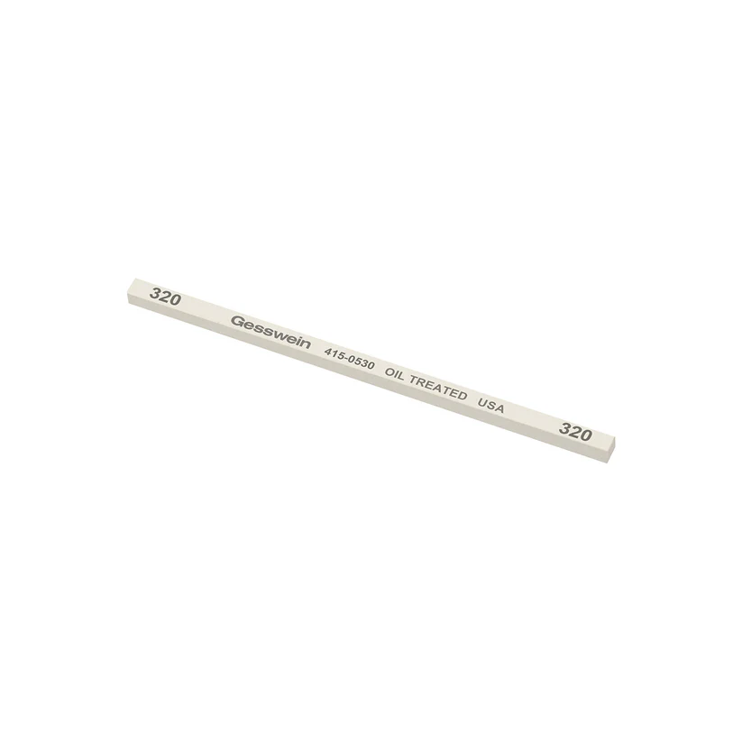 [415-0530] Gesswein® Oil-Treated Stones - 5/32" x 5/32" x 4", 320 Grit  (Pkg. of 12)