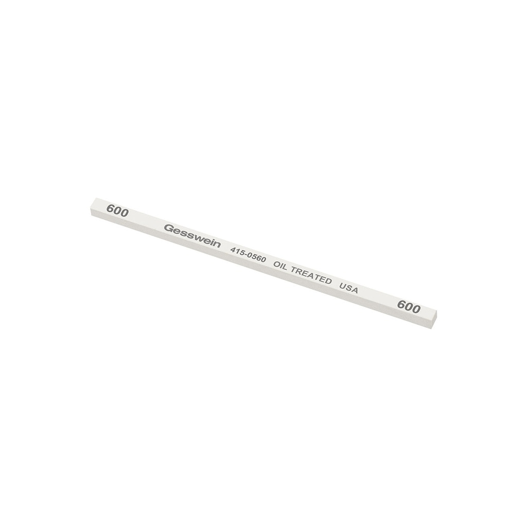 [415-0560] Gesswein® Oil-Treated Stones - 5/32" x 5/32" x 4", 600 Grit  (Pkg. of 12)
