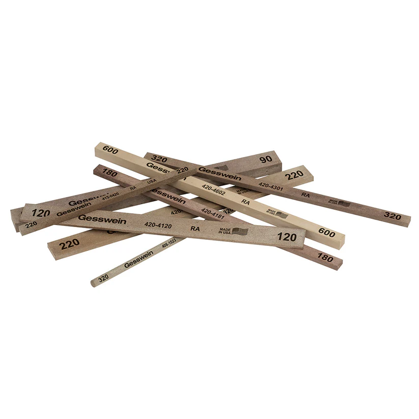 Gesswein® RA Stones - 1/4" x 1/8" x 6", 400 Grit  (Pkg. of 12)
