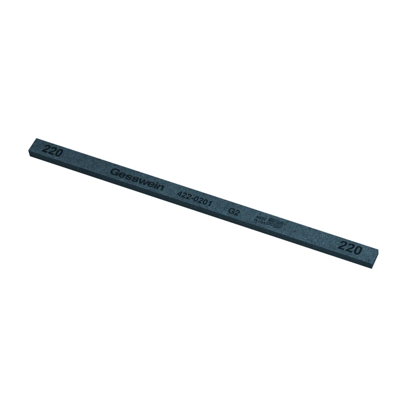 [422-0201] Gesswein® G2 Stones - 1/4" x 1/8" x 6", 220 Grit  (Pkg. of 12)