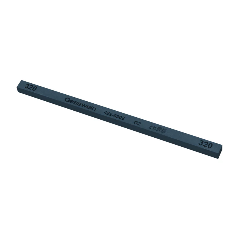 [422-0302] Gesswein® G2 Stones - 1/4" x 1/4" x 6", 320 Grit  (Pkg. of 12)