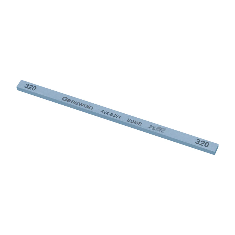 [424-6301] Gesswein® EDM Blue Stones - 1/4" x 1/8" x 6", 320 Grit  (Pkg. of 12)
