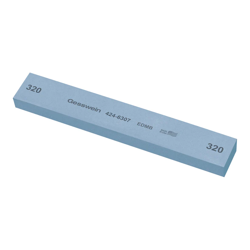[424-6307] Gesswein® EDM Blue Stones - 1" x 1/2" x 6", 320 Grit  (Pkg. of 6)