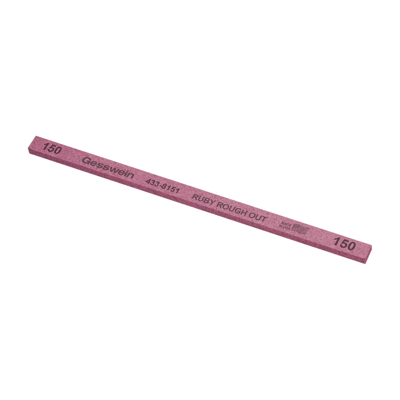 Gesswein® Ruby Rough Out Stones - 1/4" x 1/8" x 6", 150 Grit  (Pkg. of 12)